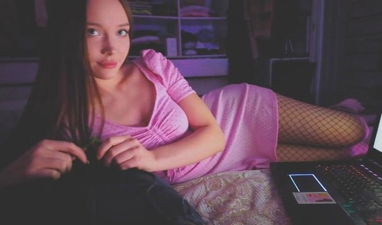 The girl decided to give the guy a blowjob, like an actress in a porn movie 