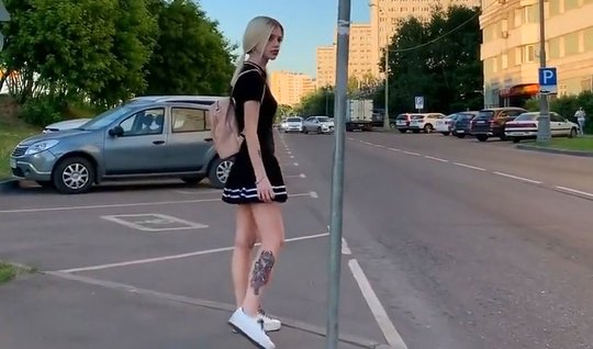 Russian blonde agreed to a Blowjob on Amateur camera 