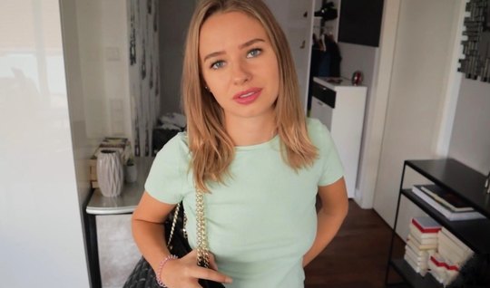 Anal penetration into a cute young girlfriend 