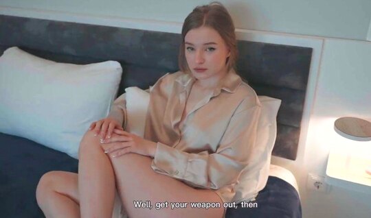 Russian bitch with an appetizing pussy wants sex with a neighbor 