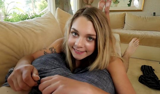 A young girl after suction is engaged in a delicate and beautiful sex 