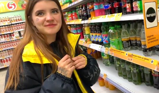A Russian girl was visiting and took a dick in her mouth 
