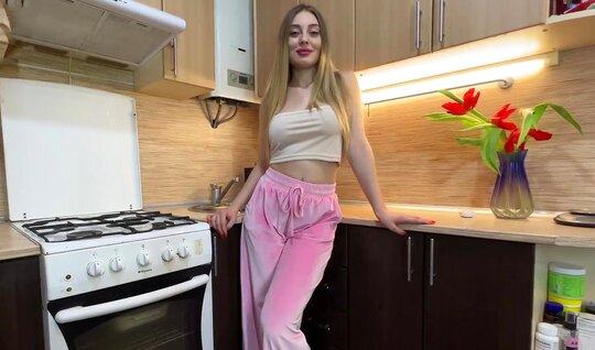 Russian blonde is always ready to try a sweet cock 