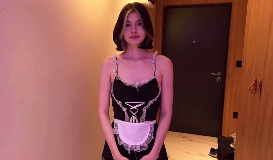 Russian maid knows how to give a great blowjob and more 