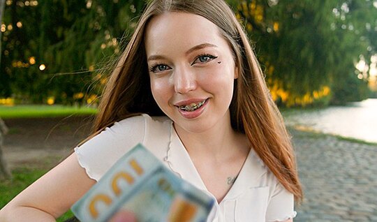 Russian bitch is ready to suck and fuck for money 