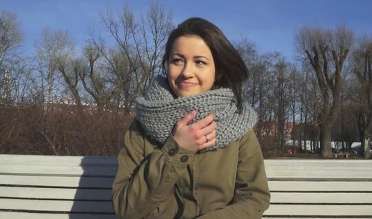 Invited a Russian chick to the casting and fucked in a cap 