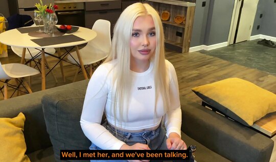 A visiting guy offered a sweet dick to a blonde to try 