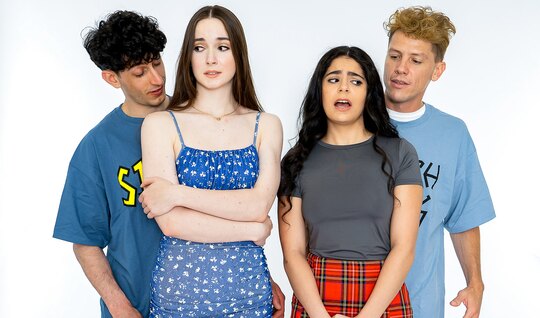 Young brunettes are not against passionate threesome 