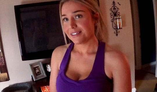 The blonde in the grey pants makes homemade Blowjob and handjob beloved hubby 