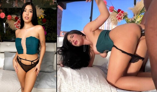 ⁣A black man penetrated the anal of a pretty girl with a healthy penis 