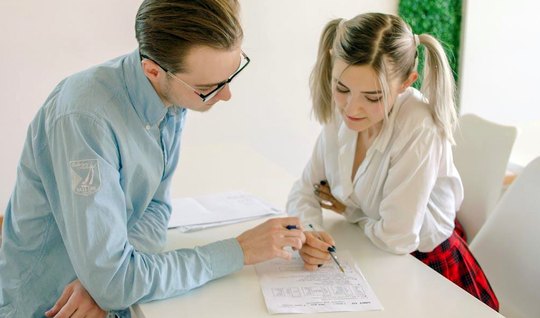 Blonde Russian te*** Teenie has a hard fuck with a tutor 