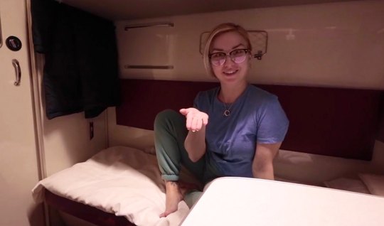 ⁣Russian guy right in the train compartment spreads his legs for sex with a stranger 