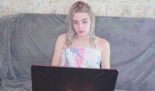 Russian young girl during homemade porn experiences pleasure and orgasm 