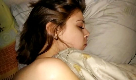 The guy took Russian sleeping girlfriends panties for shooting homemade porn 