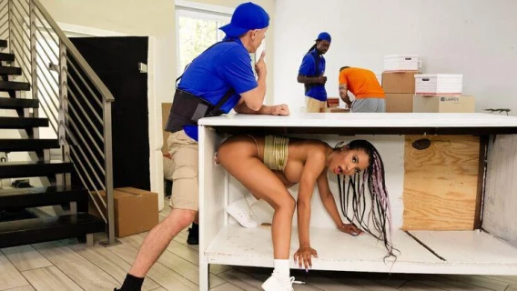 Sneaky Sex | Annoyed Girlfriend Fucks The Moving Guy (Mick Blue, Demi Sutra) 