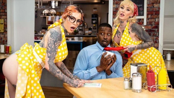 Brazzers | Cock N Roll Diner Disaster (Chantal Danielle, Isiah Maxwell, Kitty Quinn) 