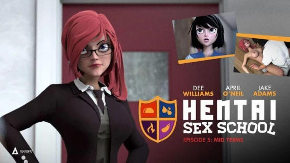 Adult Time Animation | Hentai Sex School Episode 5 : Mid-Terms (Jake Adams, Dee Williams, April Oneil) 