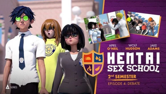 Adult Time Animation | 2nd Semester Episode 4: Debate (April Oneil, Wolf Hudson, Serene Siren) 