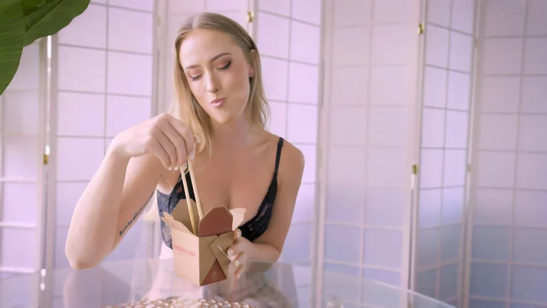 Sexy Scarlet Chase Eats Food 