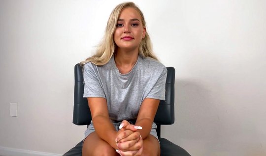 Blonde gives deep blowjob and gets fucked great at casting 