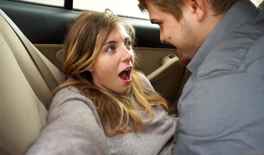 The girl in the back seat of the car spread her legs for love and affection 