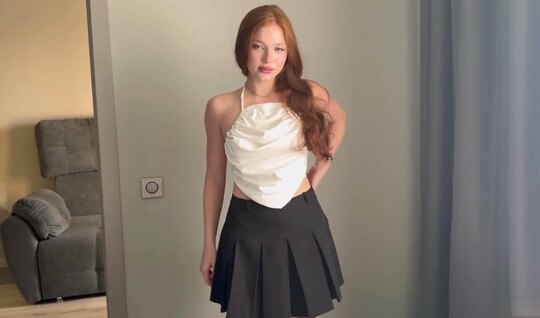 Redhead came to visit to suck a hot cock 