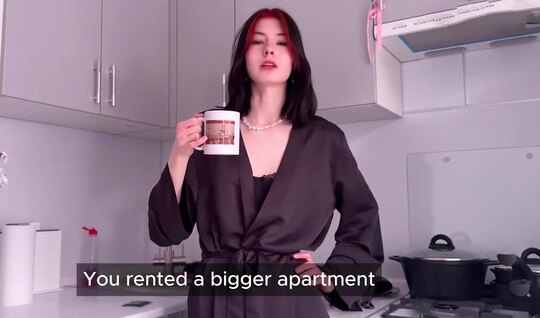 ⁣A skinny Russian young woman gets a dick in a tight hole instead of breakfast 