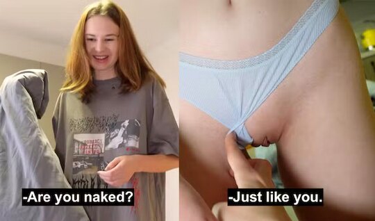 ⁣The Russian guy pulled aside his girlfriends panties and filmed homemade fucking in the first person 