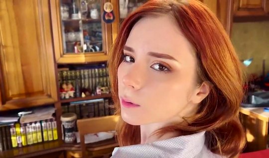 The girl stretched anal sex with a toy and fucked with a guy 