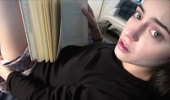 A young girl had to suck a guys cock instead of reading a book 